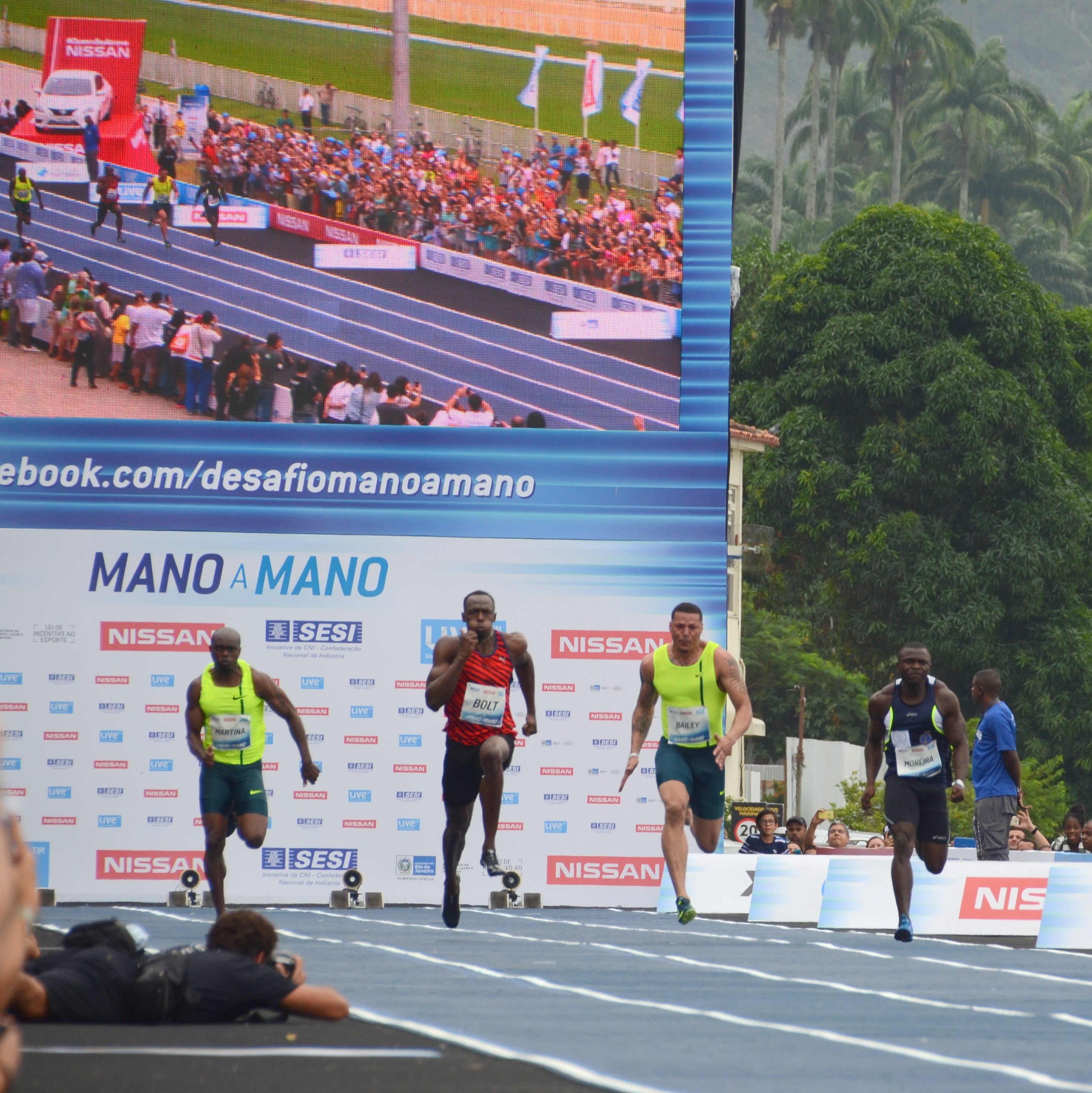 Usain wins 3rd Mano a Mano in Rio de Janeiro