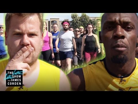 Usain on the Late Late show with James Corden